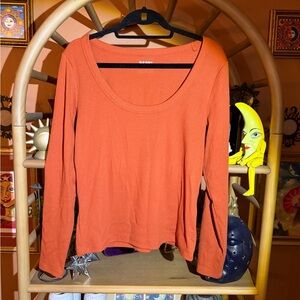 Old Navy Women's Long Sleeve Orange Tee